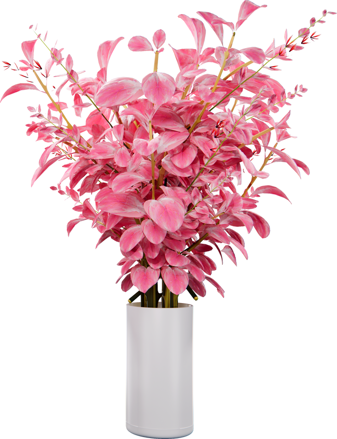 Artificial plastic flower in pot